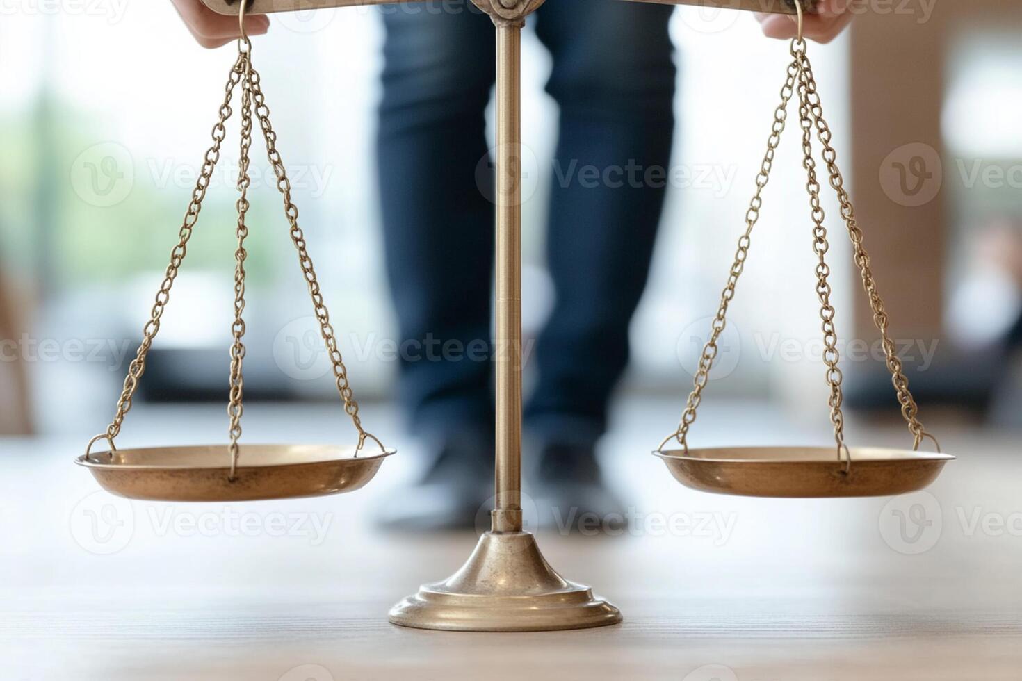 A person standing on a scale with two scales photo