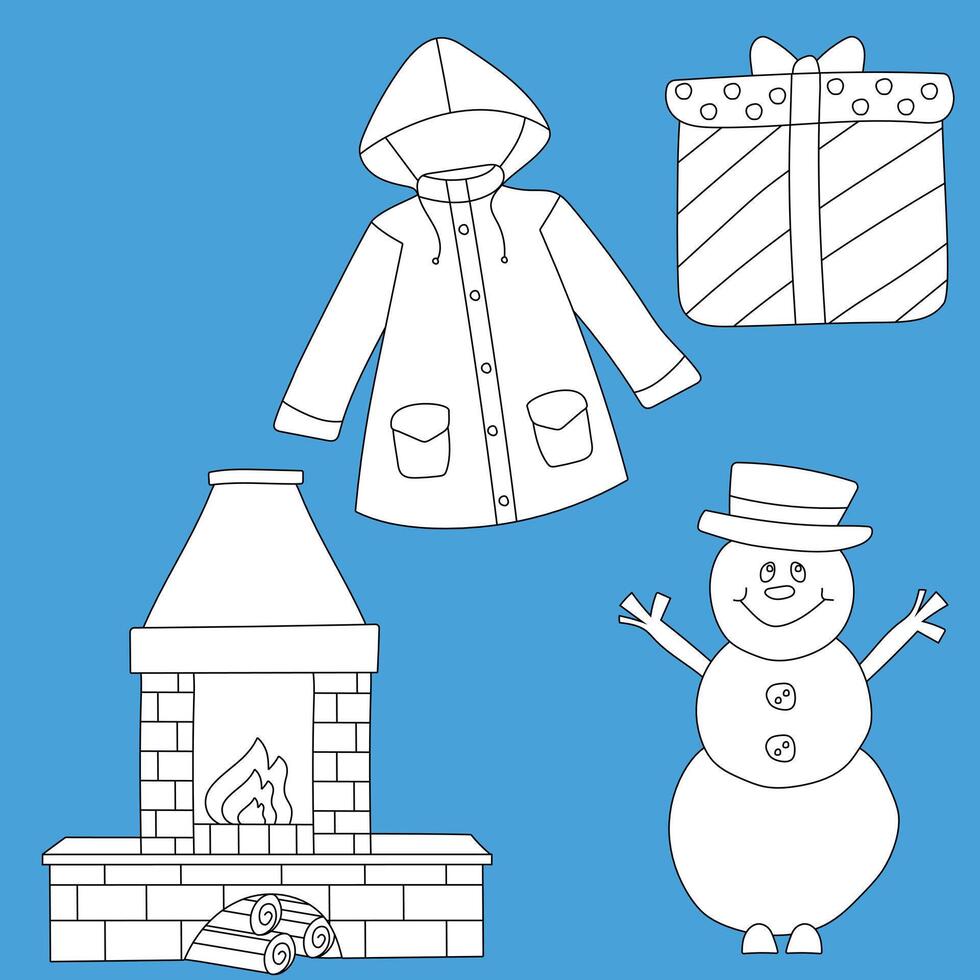 Simple Hand-drawn Winter Doodles vector