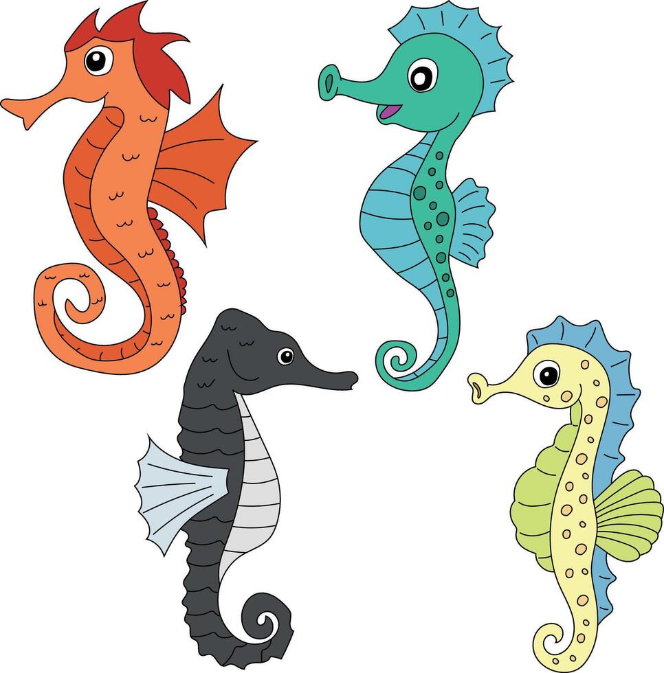 Hand-drawn Seahorse Illustrations vector