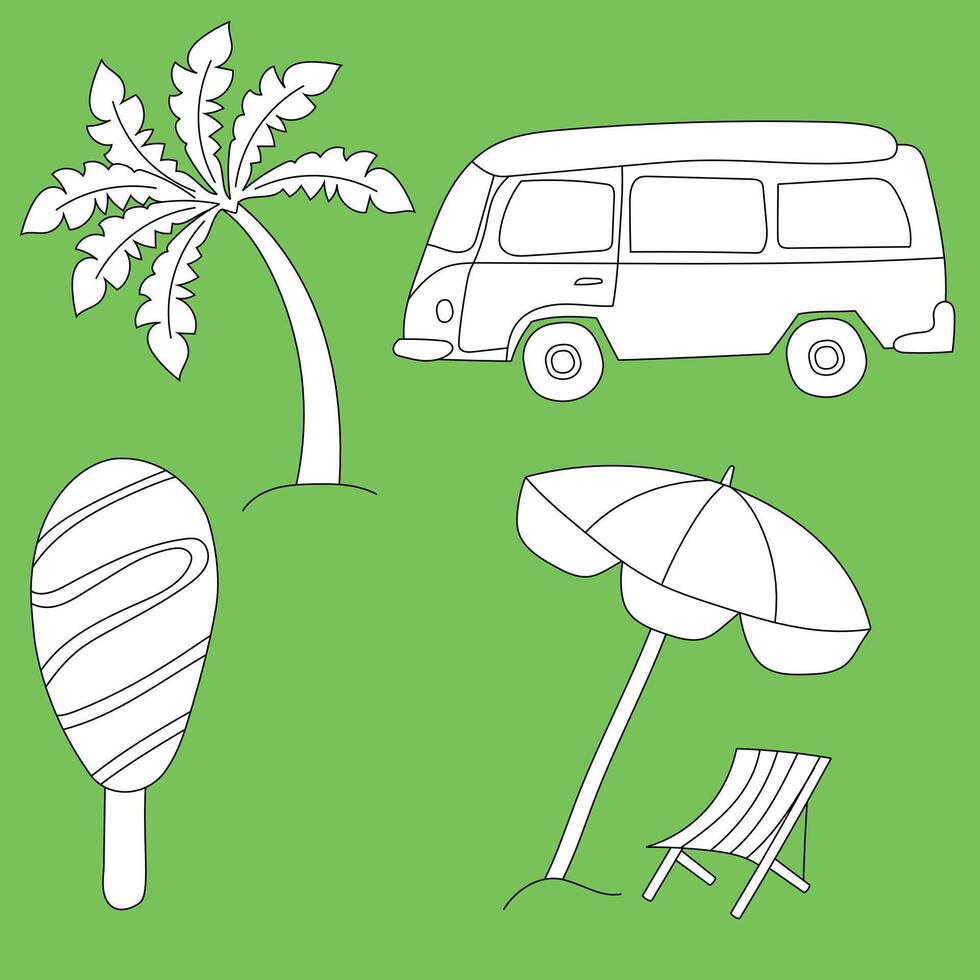 Simple Summer Clipart Collection vector