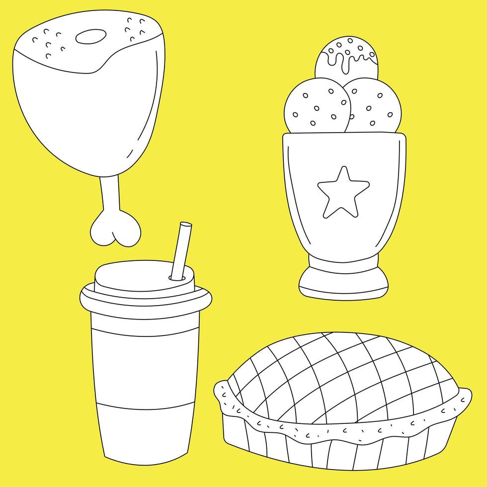 Hand-drawn Food Clipart Set vector