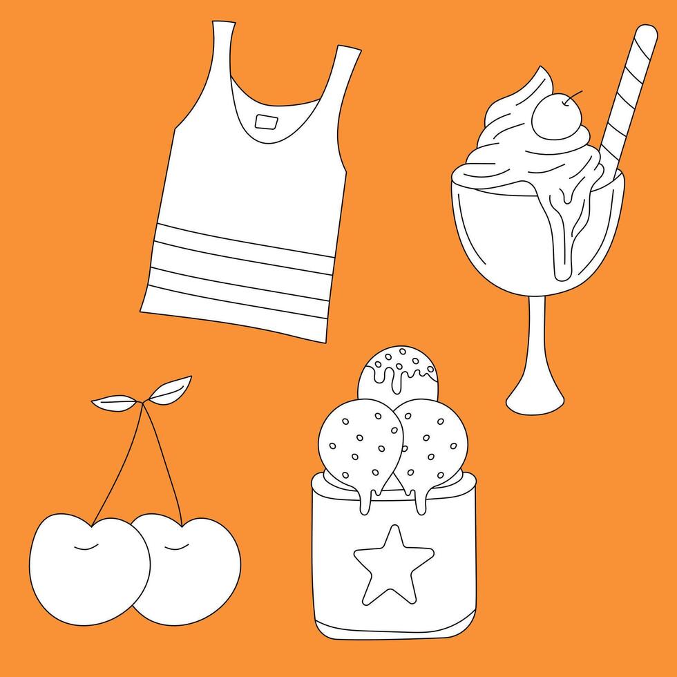 Doodle Summer Illustrations vector