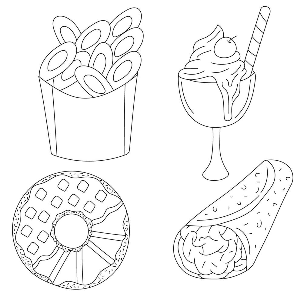 Fast Food Cartoon Clipart vector