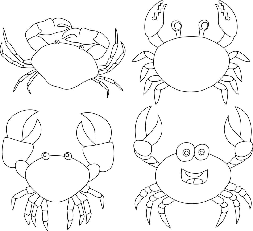 Crab Clipart Doodles vector