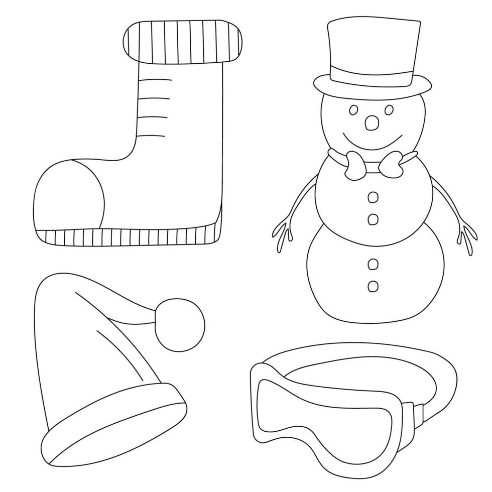 Doodle Winter Clipart Graphics vector