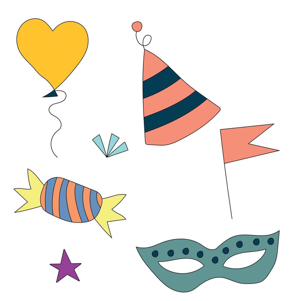 Simple Birthday Doodle Clipart vector