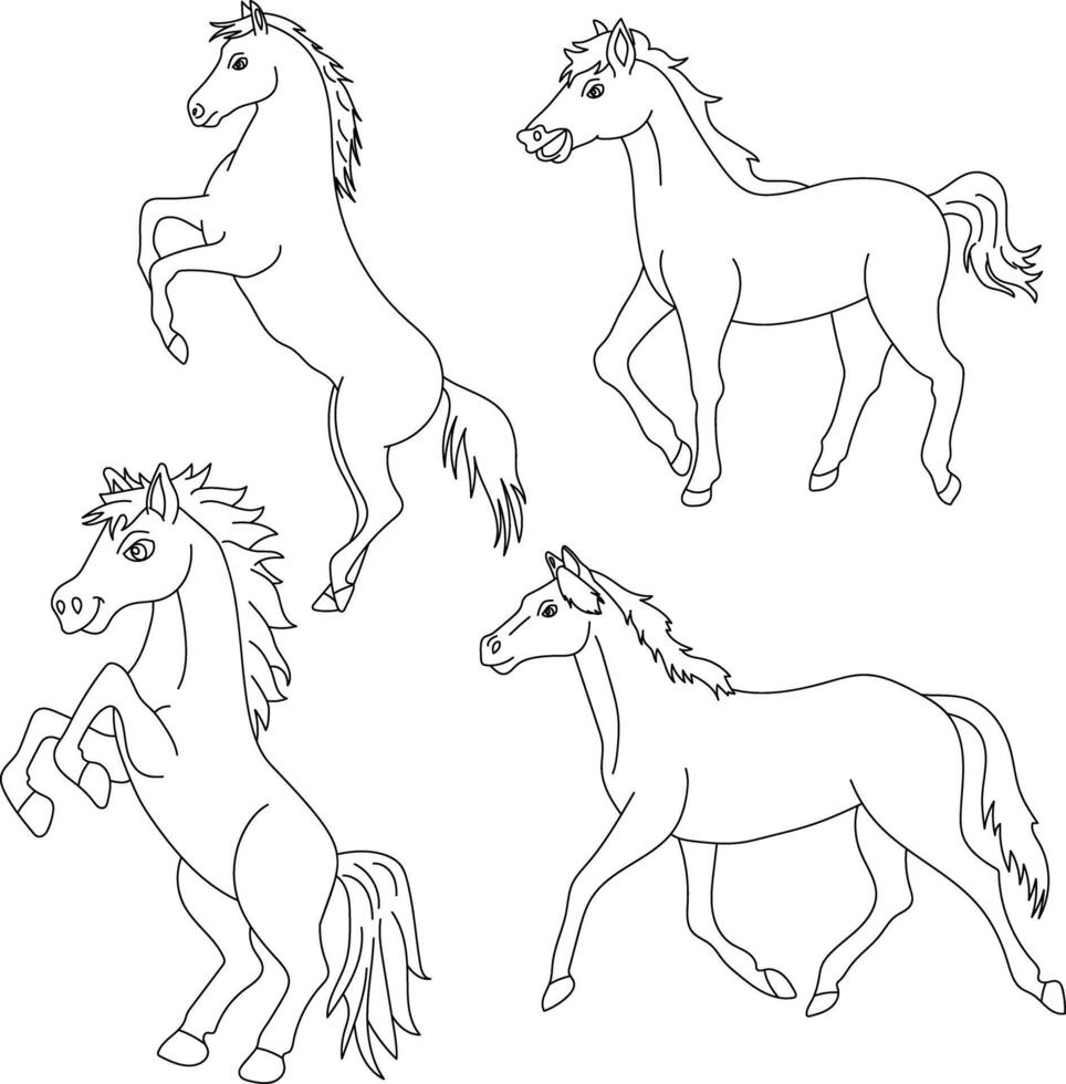 Cartoon Horse Clipart Doodles vector