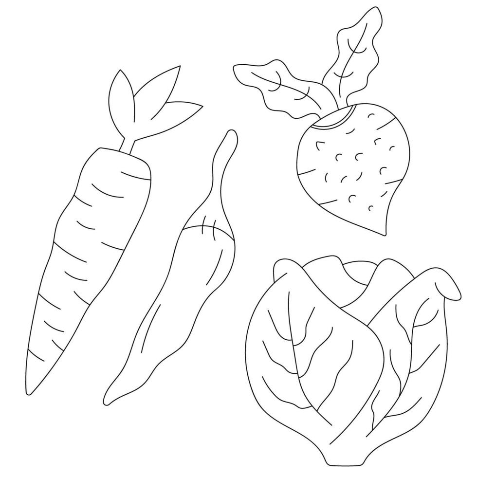Cartoon Vegetable Clipart Illustrations vector