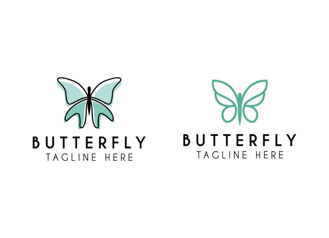 Butterfly logo. Luxury line logotype design vector