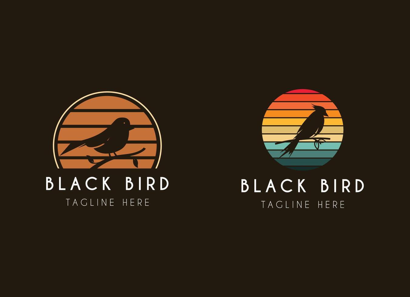 Simple and minimalist bird logo design. vector