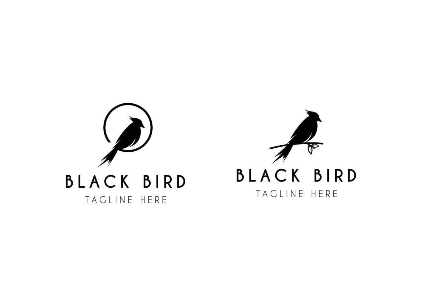 Silhouette Black Bird Logo Design vector
