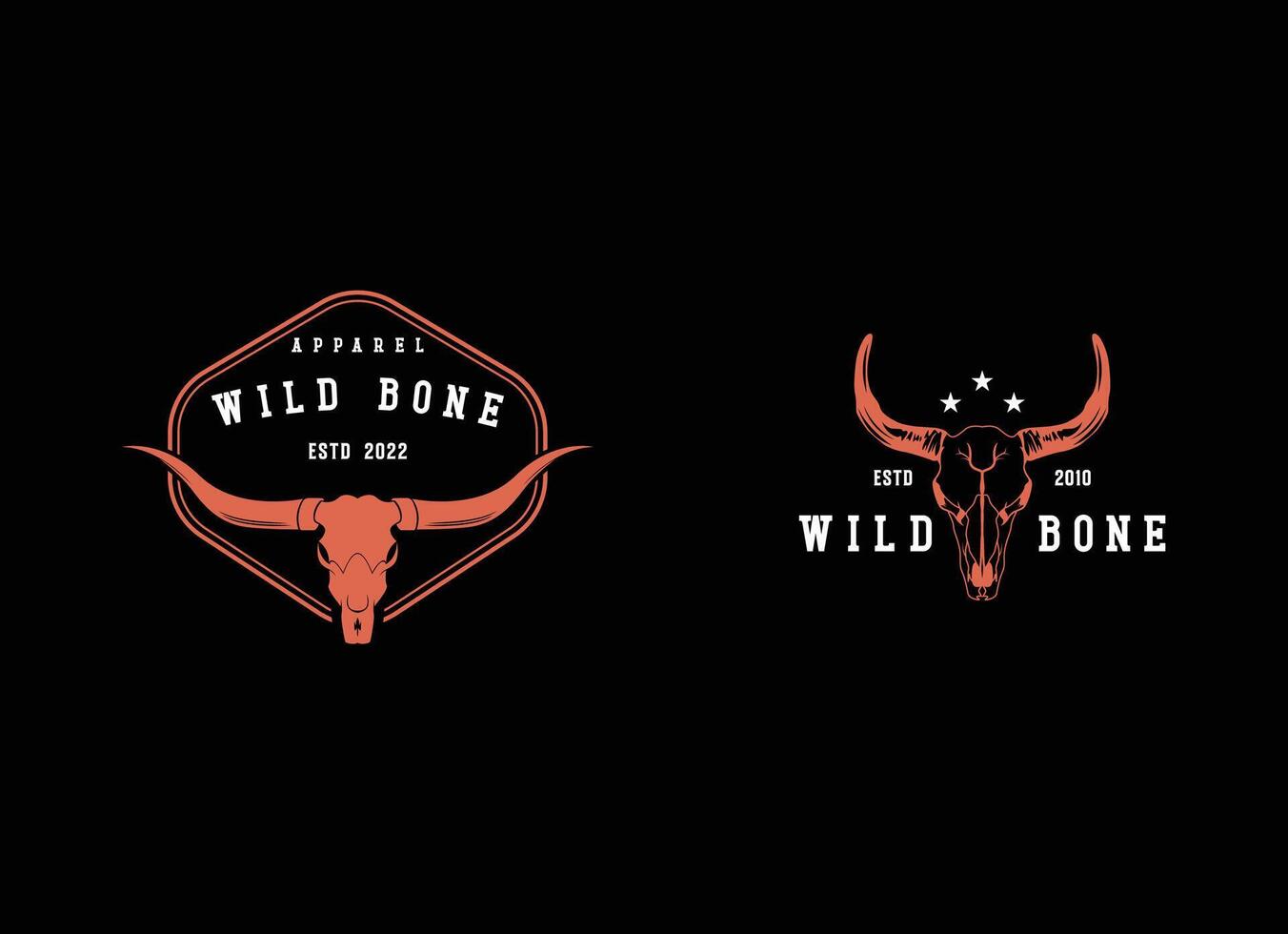 Bold Identity of Wild Bone Apparel for Modern Cowboys vector