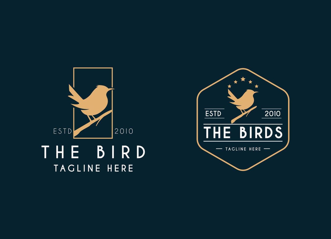 silhouette bird logo design. vector