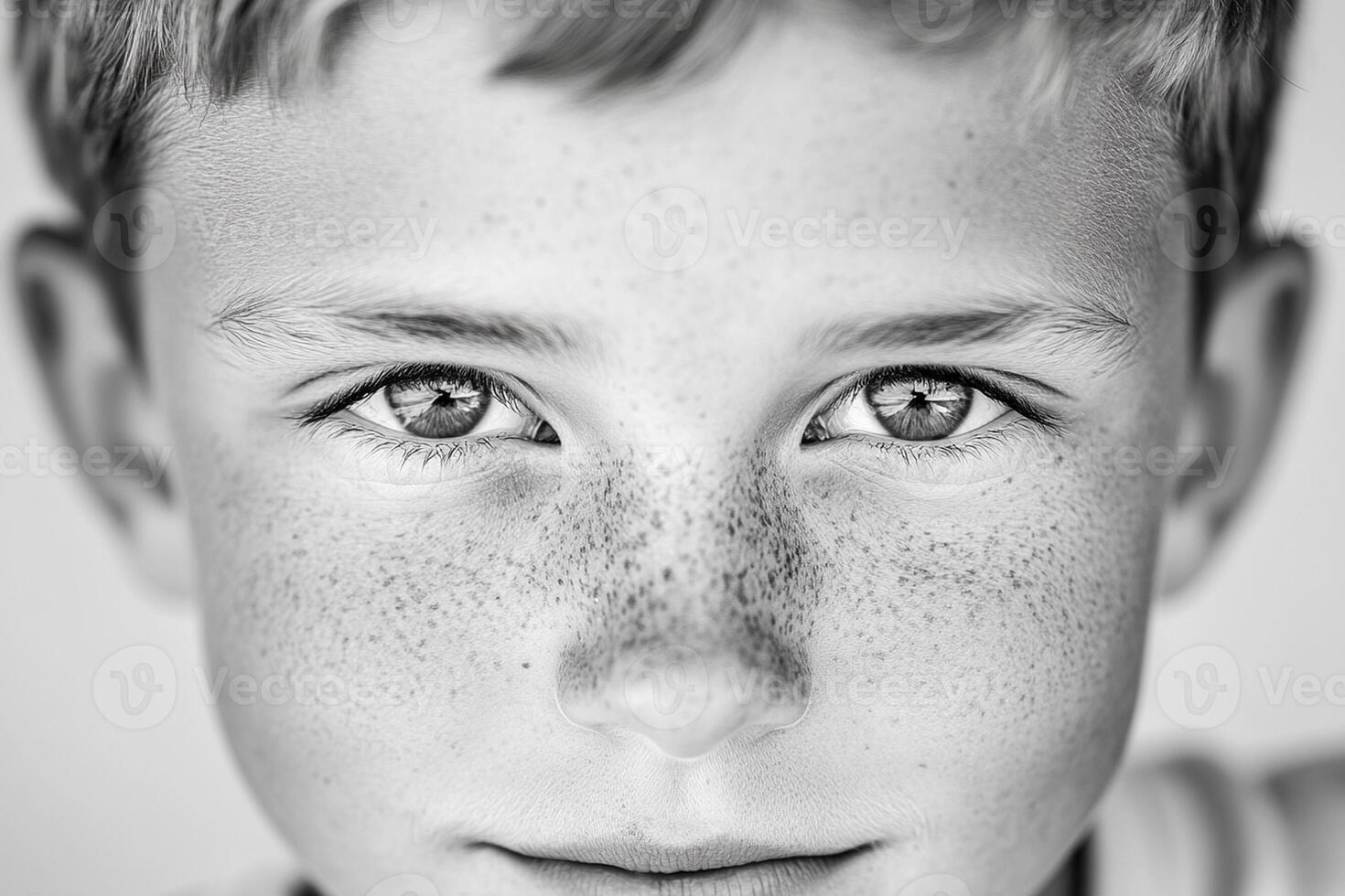 A boy with freckles on his face photo