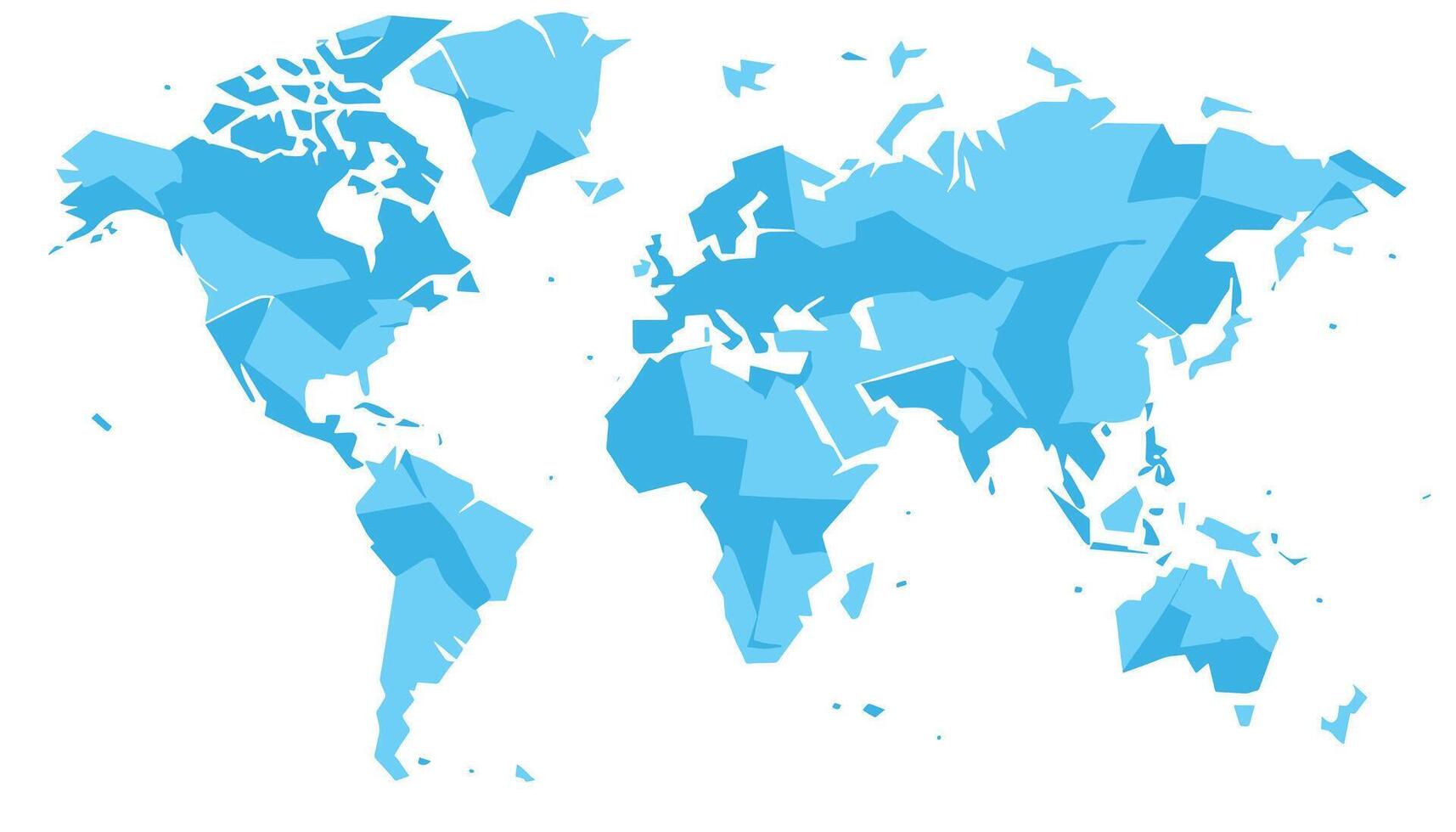 Creative geometric world map in sky blue tones perfect for global projects business and education vector