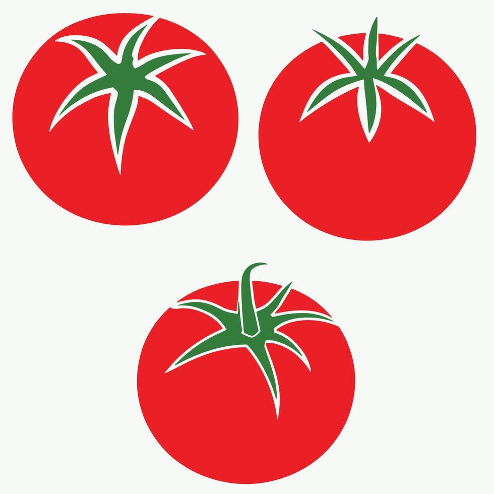 Bright red tomatoes with green tops ideal for food packaging branding gardening and organic themes vector