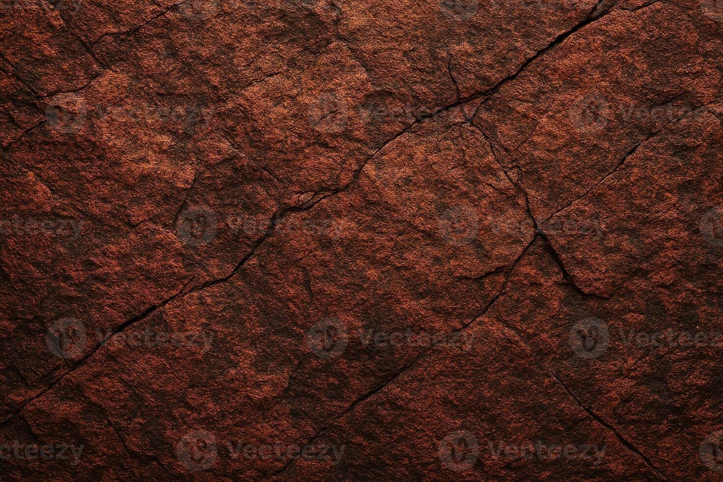 Dark Red Orange Brown Rock Texture with Cracks Close Up of Rough Mountain Surface Stone Granite Background for Design and Nature Concepts photo