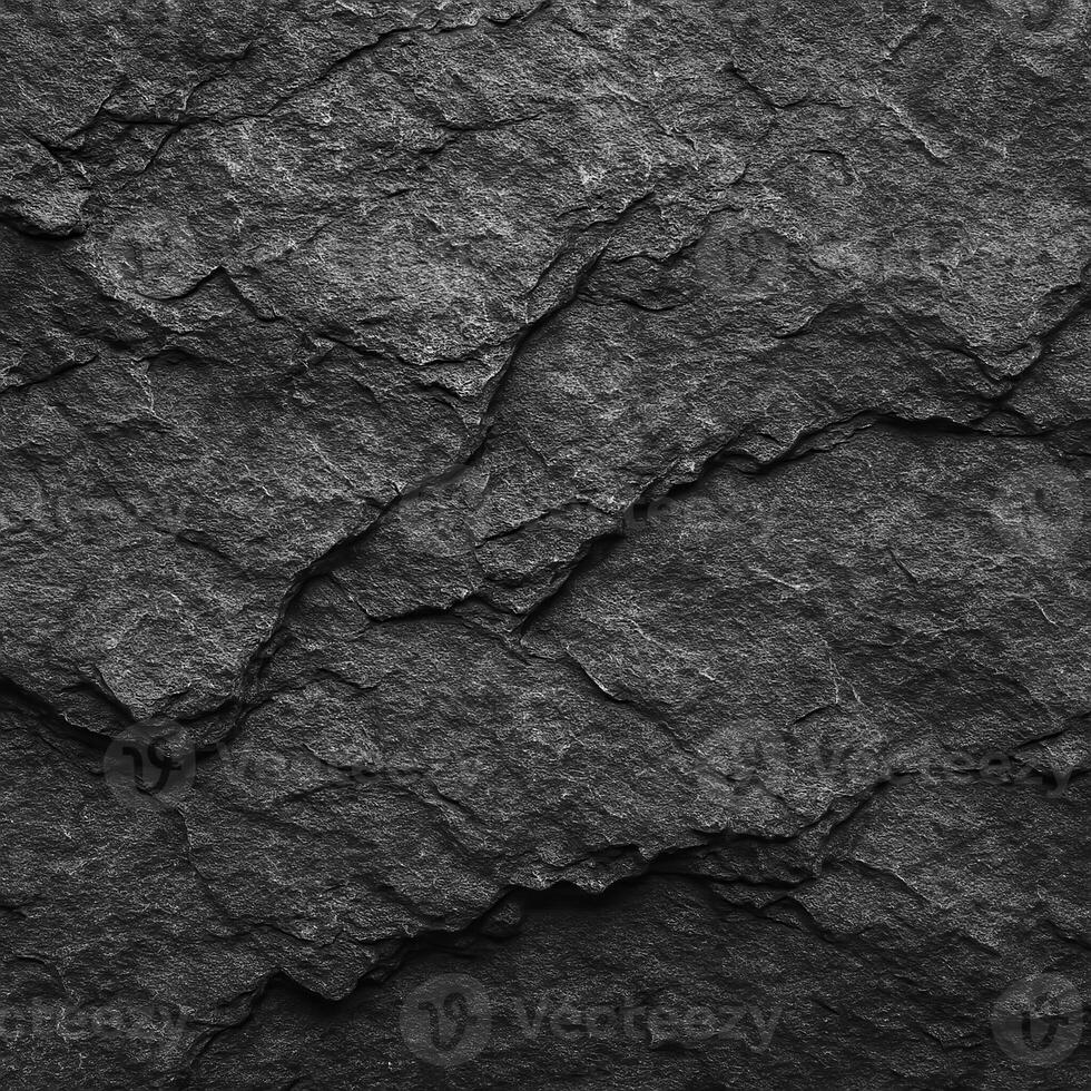 Black And White Rock Texture With Cracked Layered Mountain Surface Close Up Grungy Stone Background With Space For Design photo