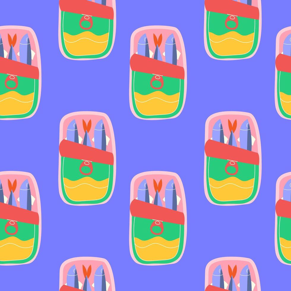 Seamless pattern with hand drawn sprats vector