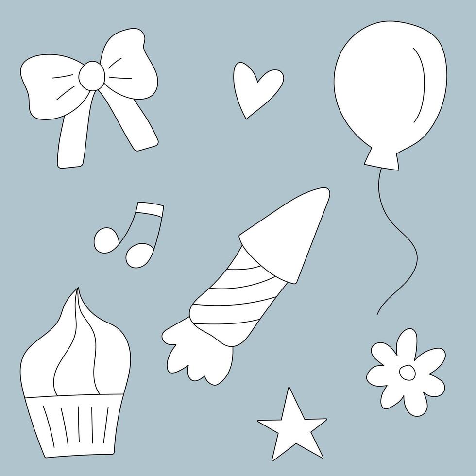 Birthday Clipart Doodles vector