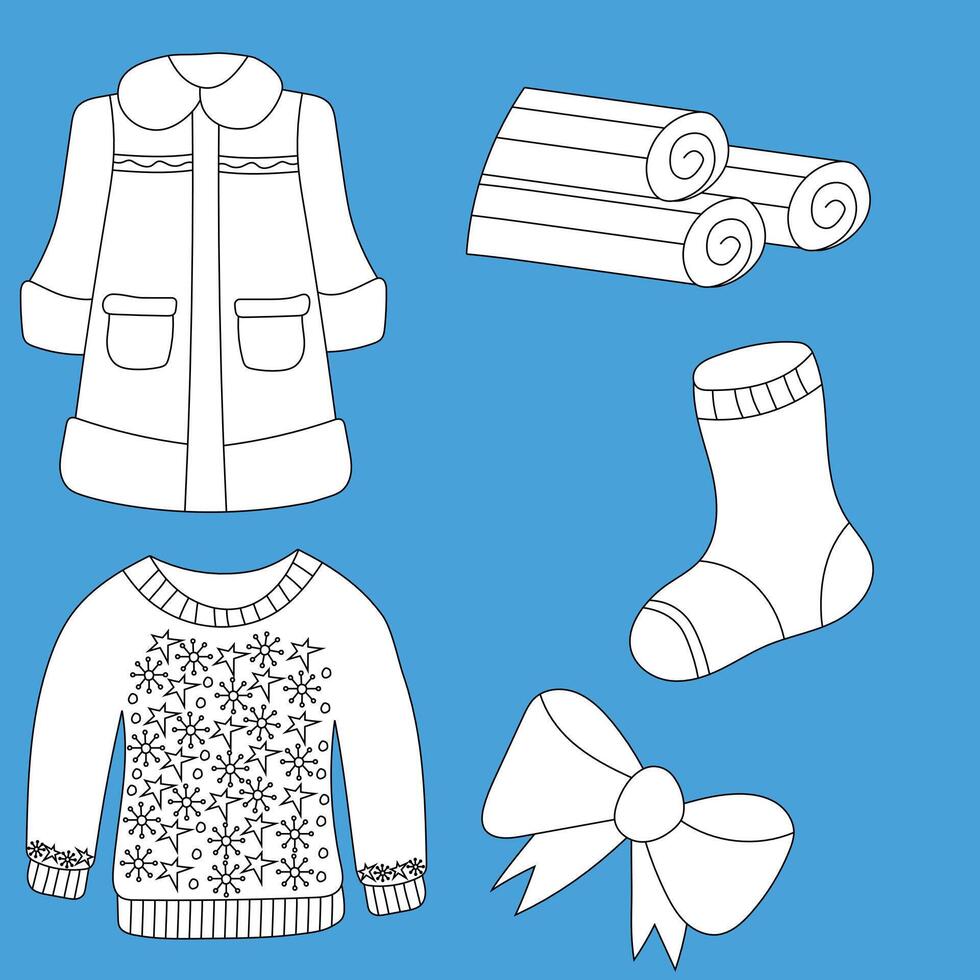 Hand-drawn Winter Simple Doodles vector