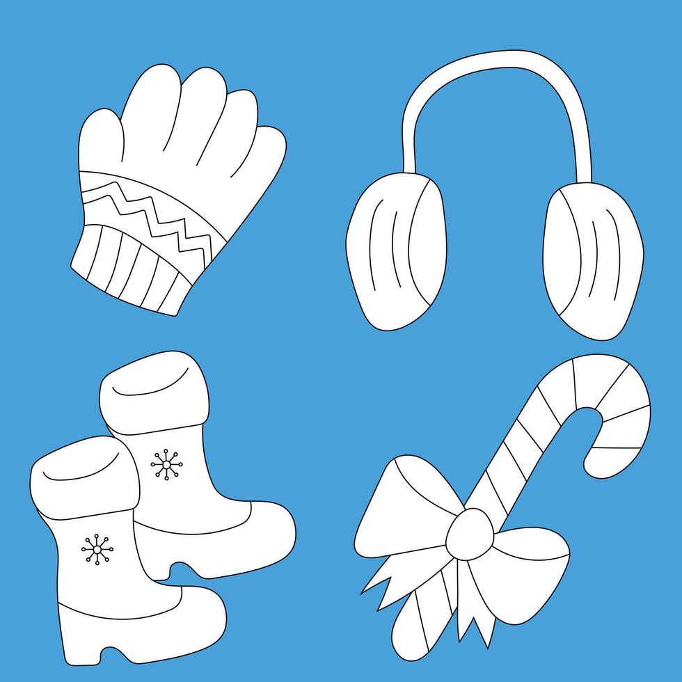 Hand-drawn Simple Winter Doodles vector