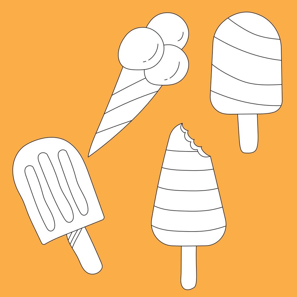 Simple Ice Cream Clipart Collection vector