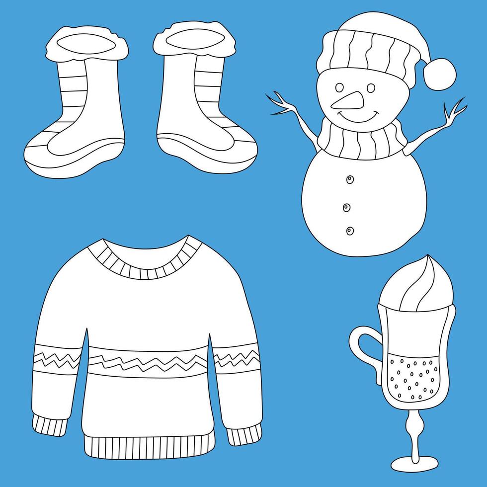 Hand-drawn Winter Doodles vector