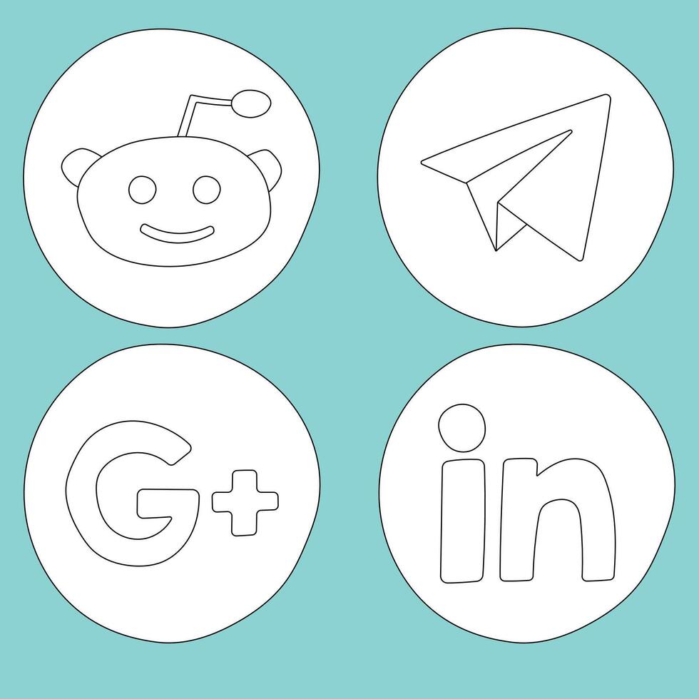 Hand-drawn Social Media Doodles vector