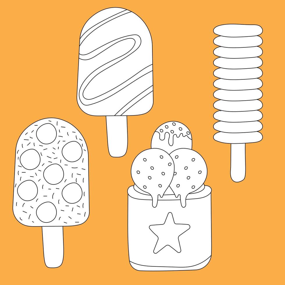 Hand-drawn Ice Cream Clipart Set vector