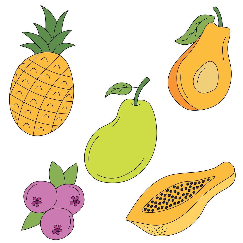 Cartoon Fruit Clipart Collection vector