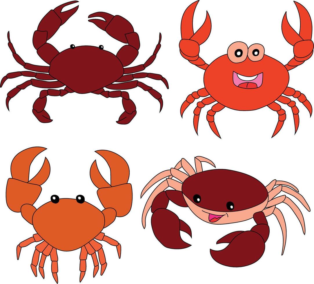 Crab Clipart Illustrations vector