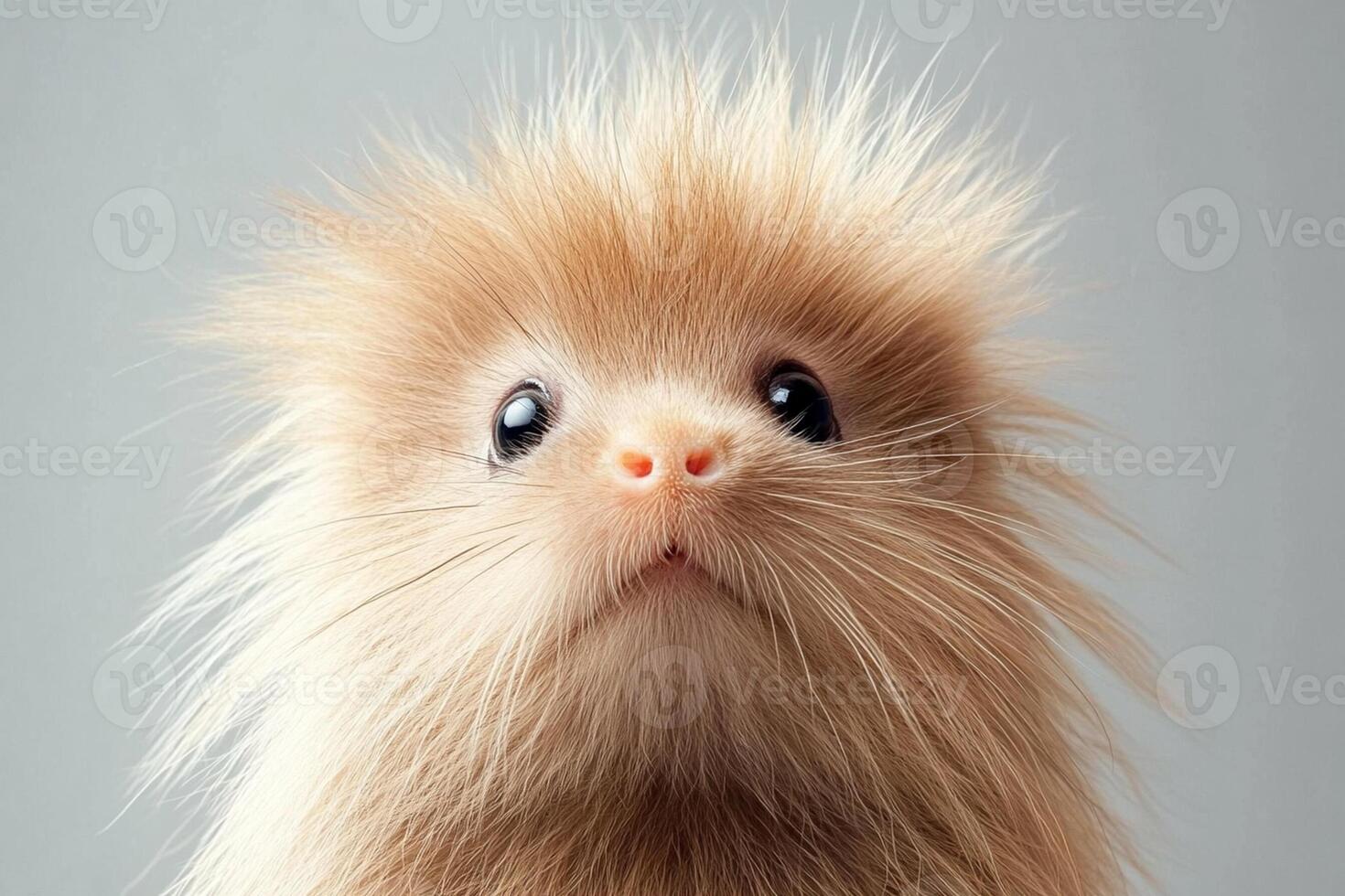 A porcupine with long hair and a big smile photo