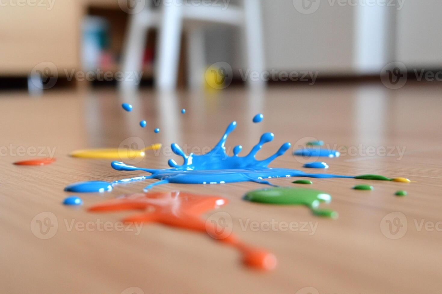 A paint splatter on the floor photo