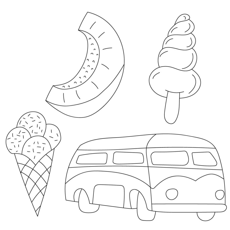 Hand-drawn Summer Clipart Set vector