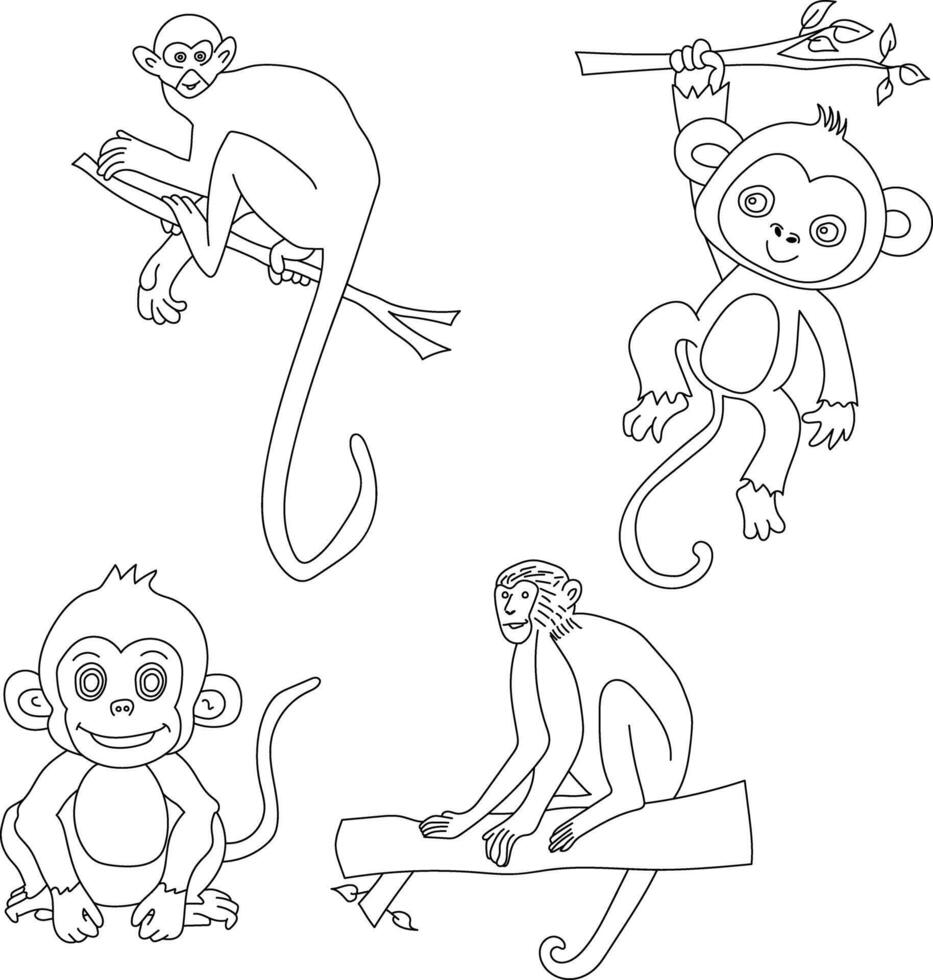 Monkey Clipart Illustrations vector