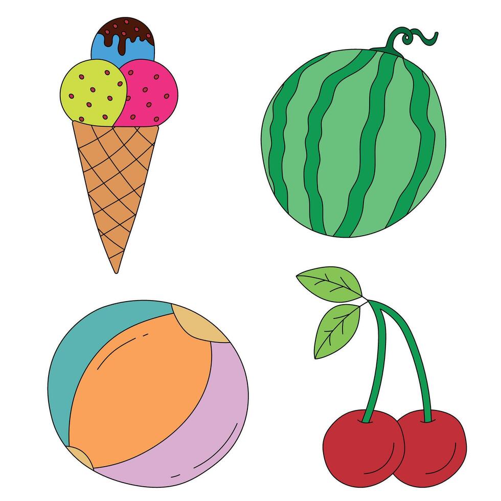 Doodle Summer Clipart vector