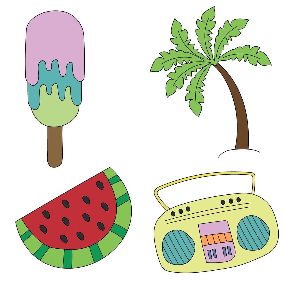 Cartoon Summer Clipart vector
