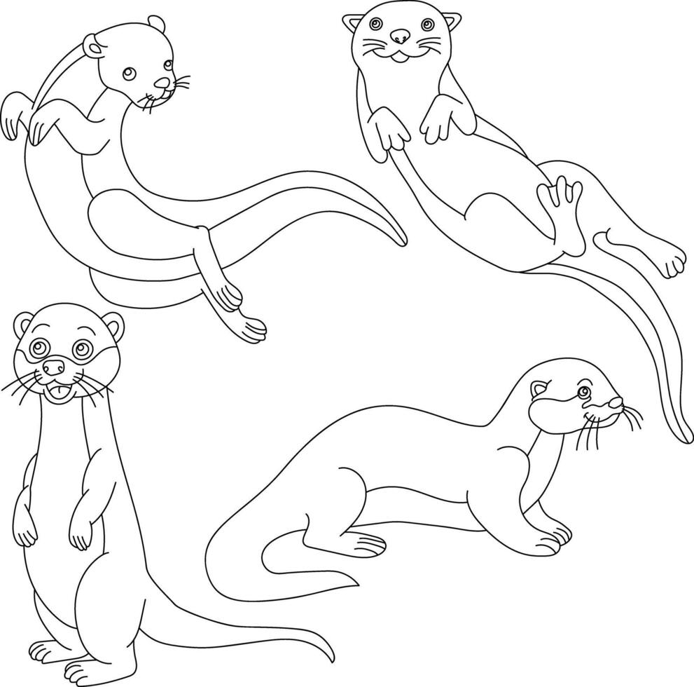 Otter Clipart Illustrations vector