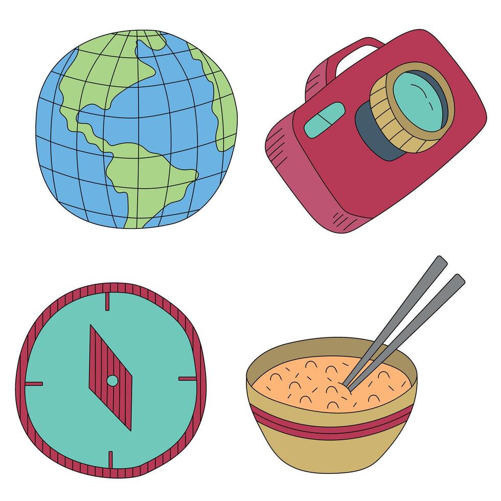 Traveling Clipart Doodles vector