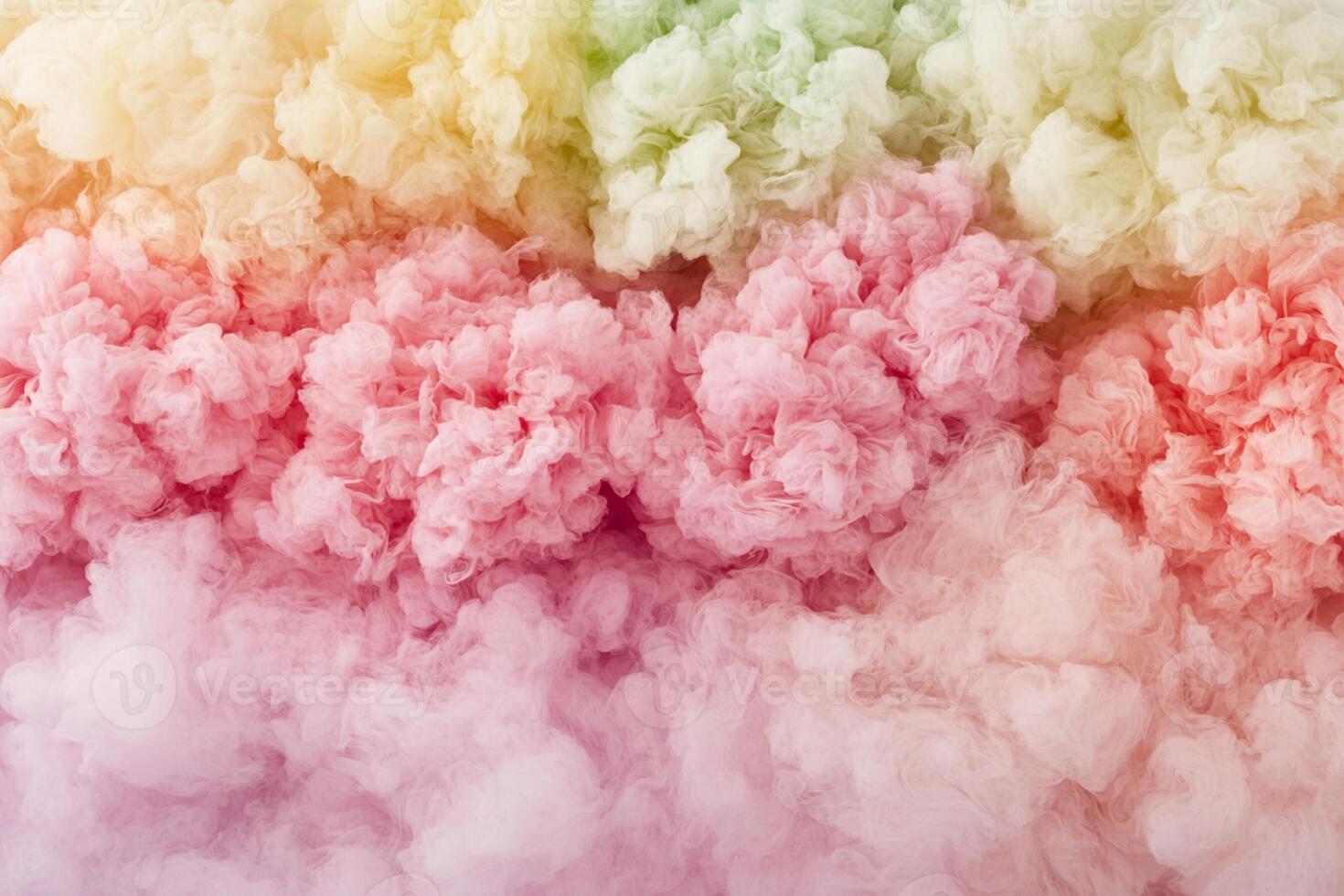 Colorful cotton candy clouds on a pink background photo