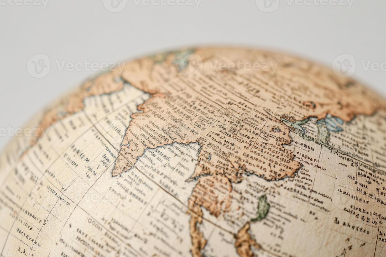 A close up of a globe with a map on it photo