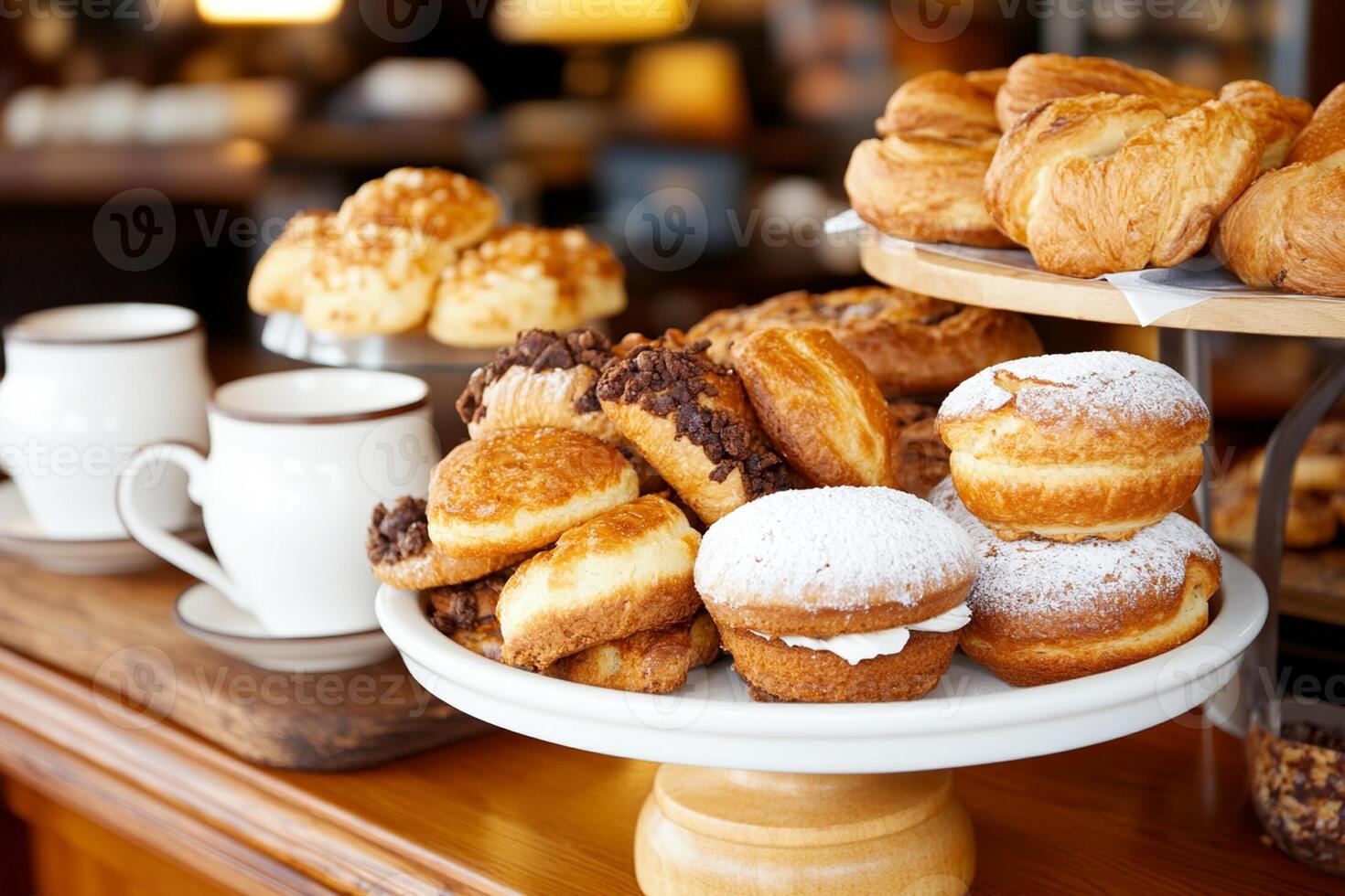 A table with a bunch of pastries on it photo
