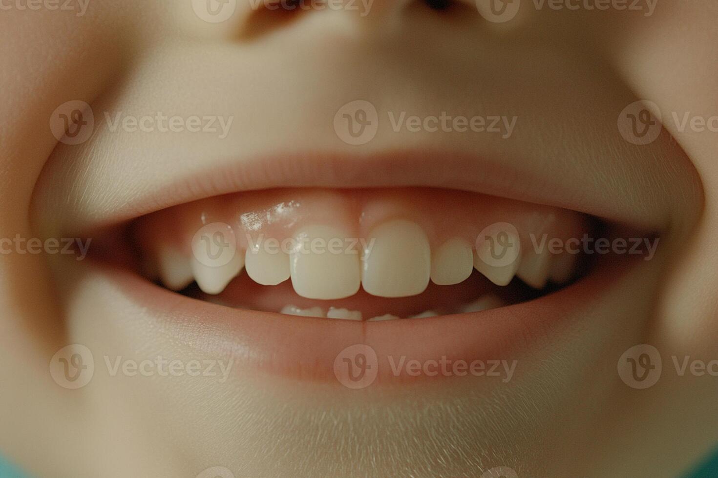 A close up of a child's teeth with a smile photo
