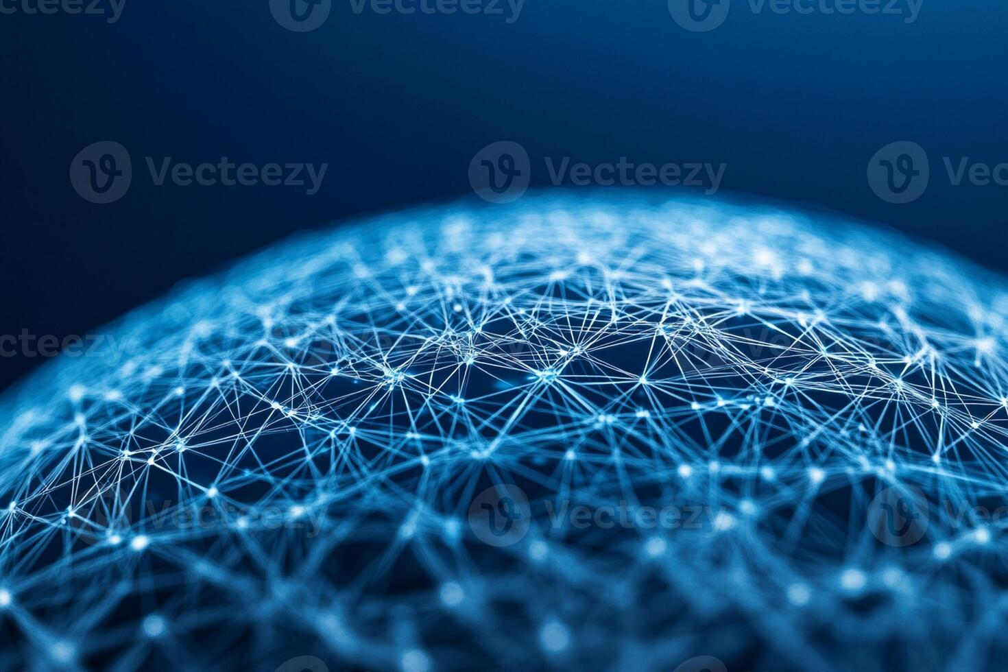 A network of lines and dots on a blue background photo