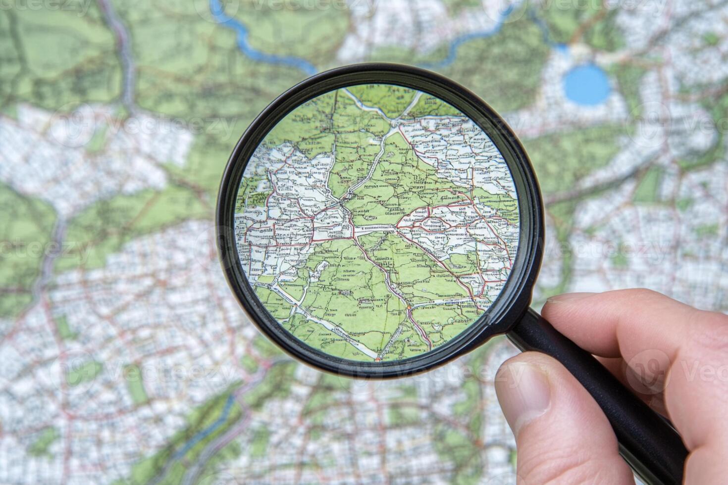 Searching for a place on a map photo