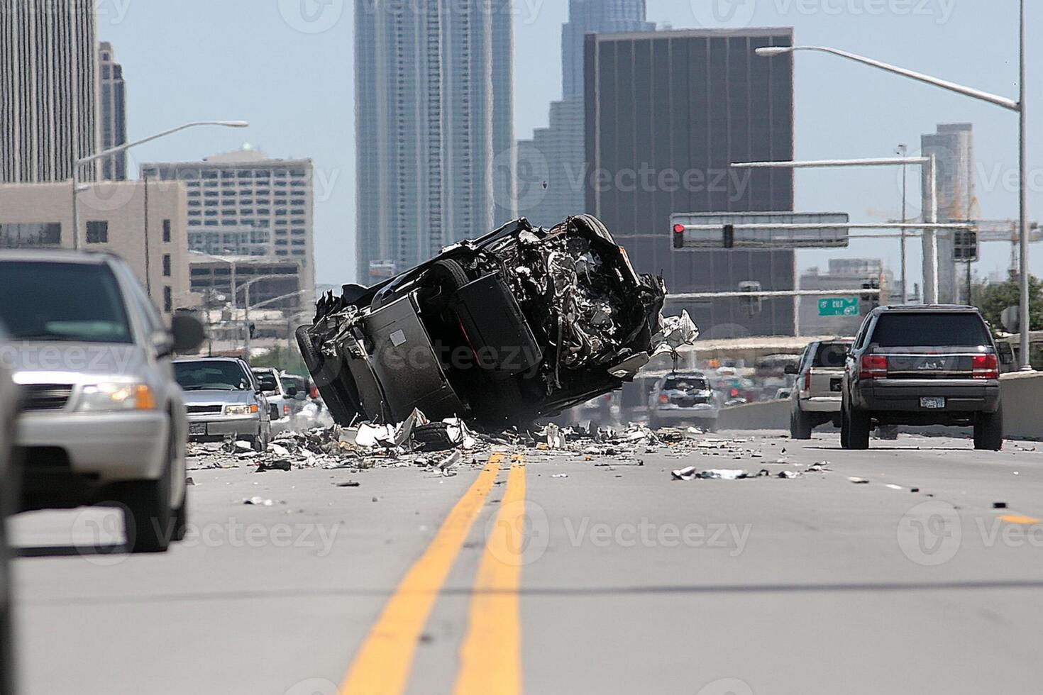 A car that has crashed into the side of a building photo