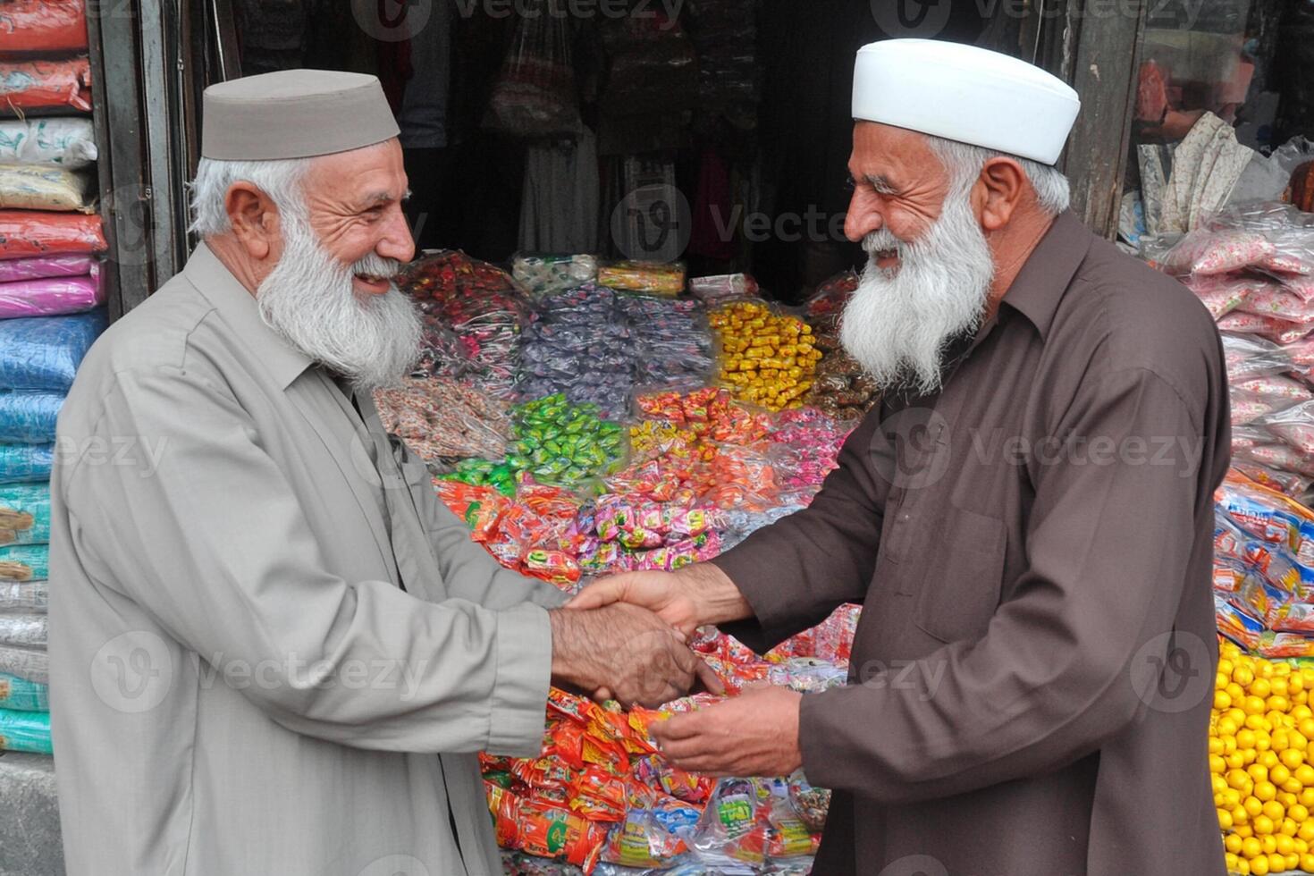Two men shaking hands photo