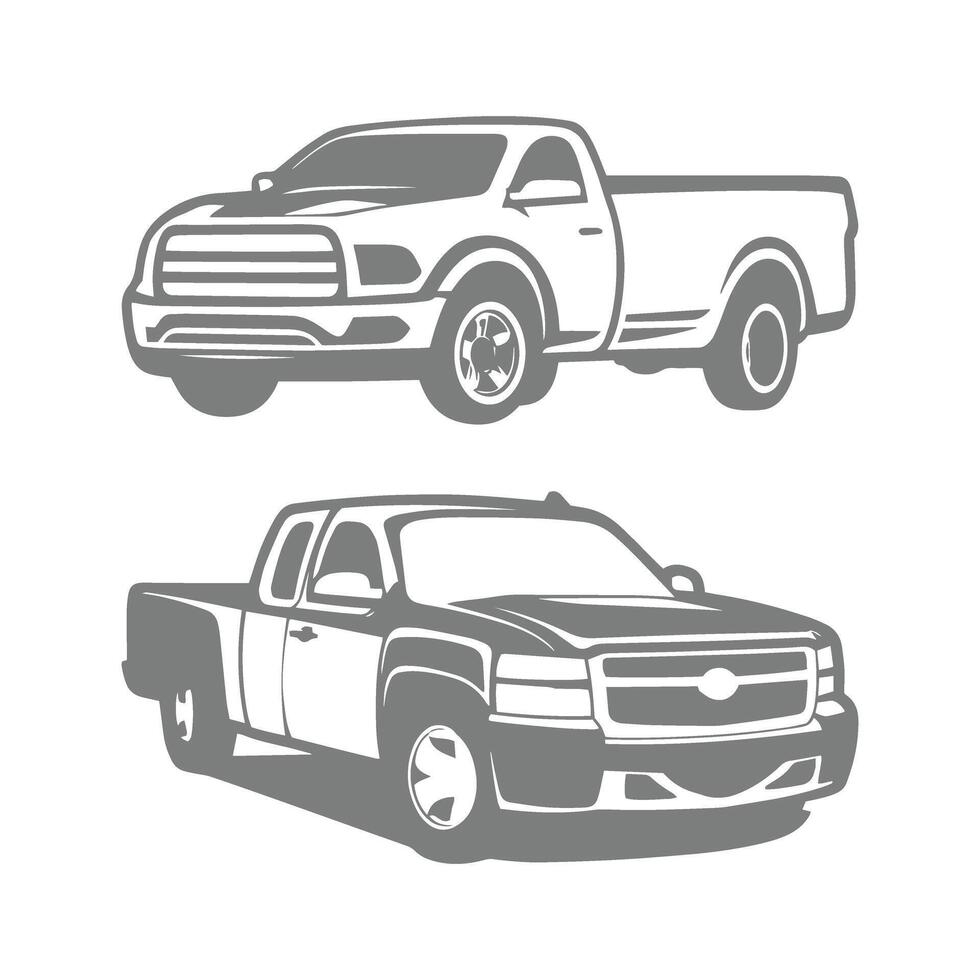 Set of Pick Truck Illustration vector