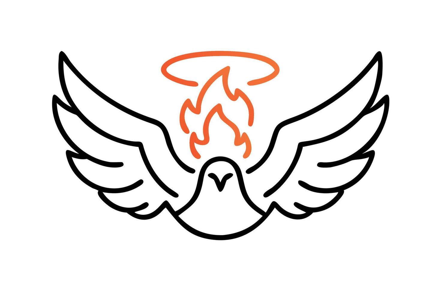 Holy Spirit Line Art in Simple Style vector